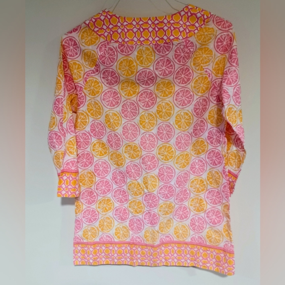 Vineyard Vines Pink and Orange Citrus Blouse - Picture 3 of 4